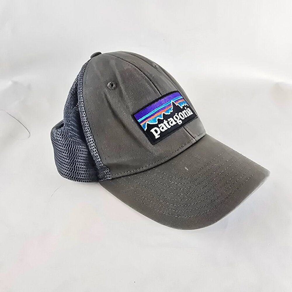 Patagonia Hat Mens Adjustable Snapback Grey Trucker Mesh Outdoors Hiking Casual